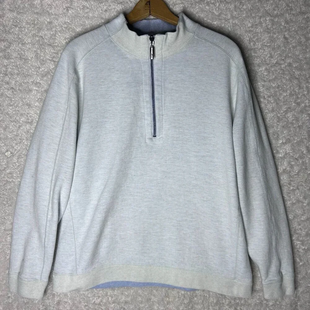 Tommy Banana Men's Flipshore Half -Zip Reversable Sweatshirt‎ Size Large